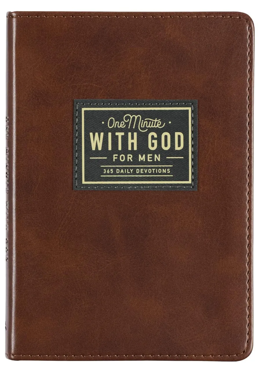 One Minute with God for Men 365 Devotions, Brown Faux Leather Flexcover