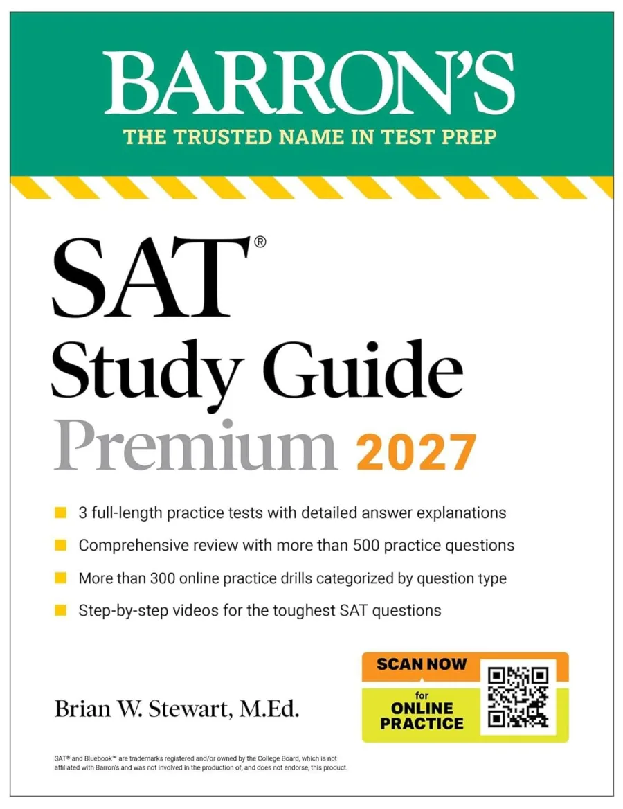 SAT Study Guide Premium, 2027: 3 Practice Tests + Comprehensive Review + Online Practice and Video
