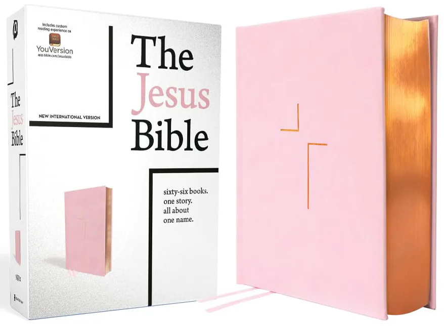 The Jesus Bible, NIV Edition, Leathersoft over Board, Pink, Comfort Print: Sixty-Six Books