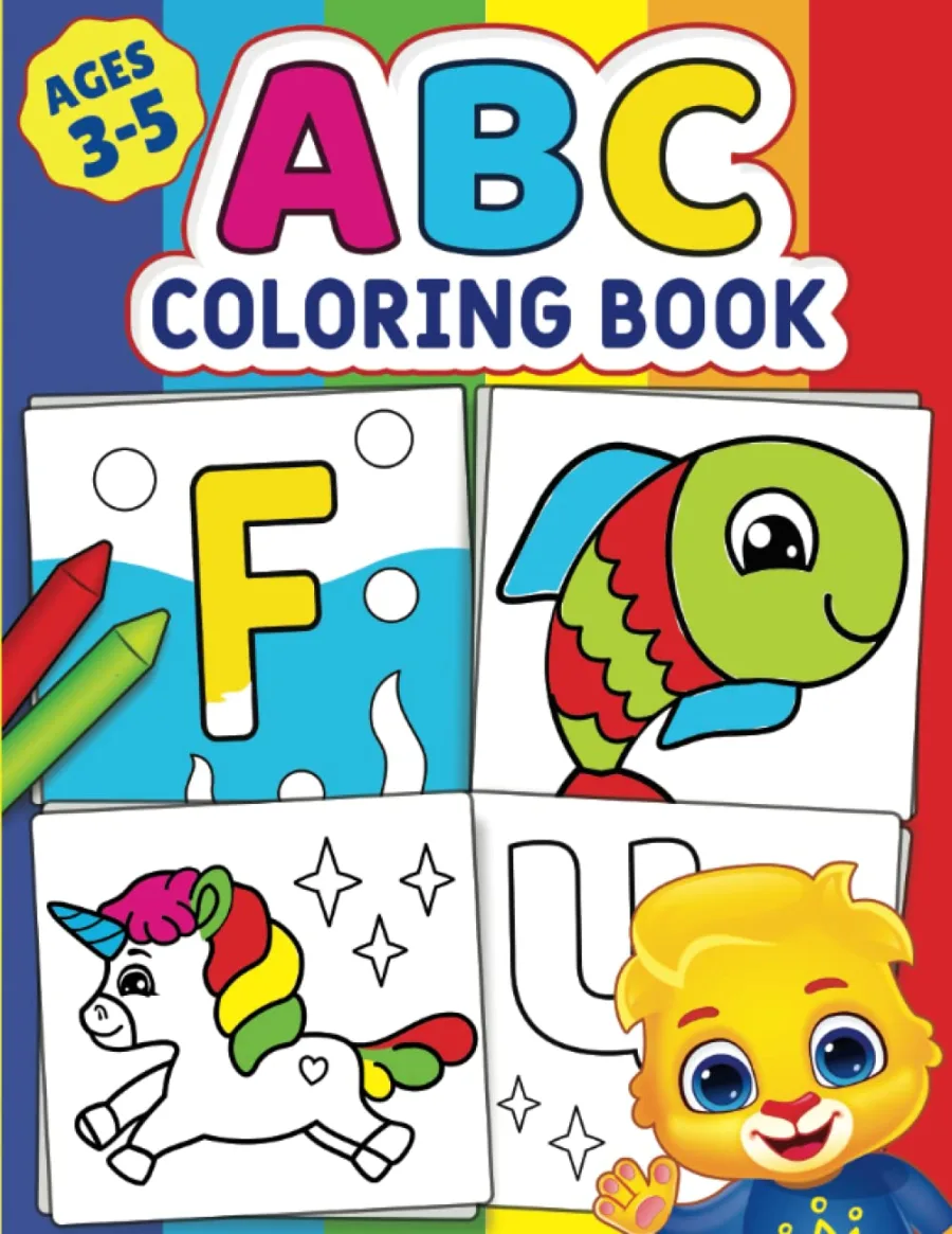 ABC Coloring Book: Color 100+ Animals, Birds, Vehicles, Fruits, Toys & Alphabets For Boys & Girls