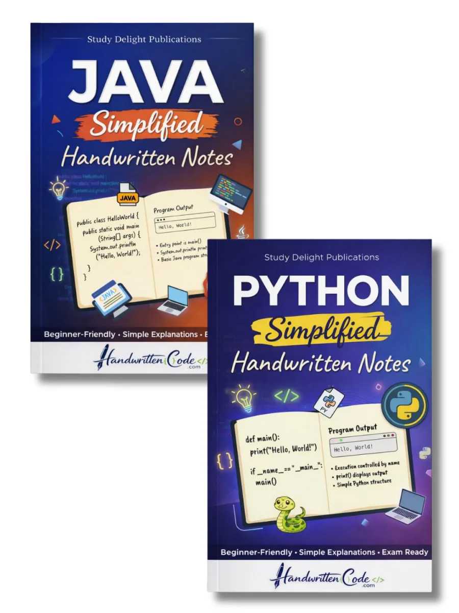 Java & Python Simplified Handwritten Notes Combo 2026