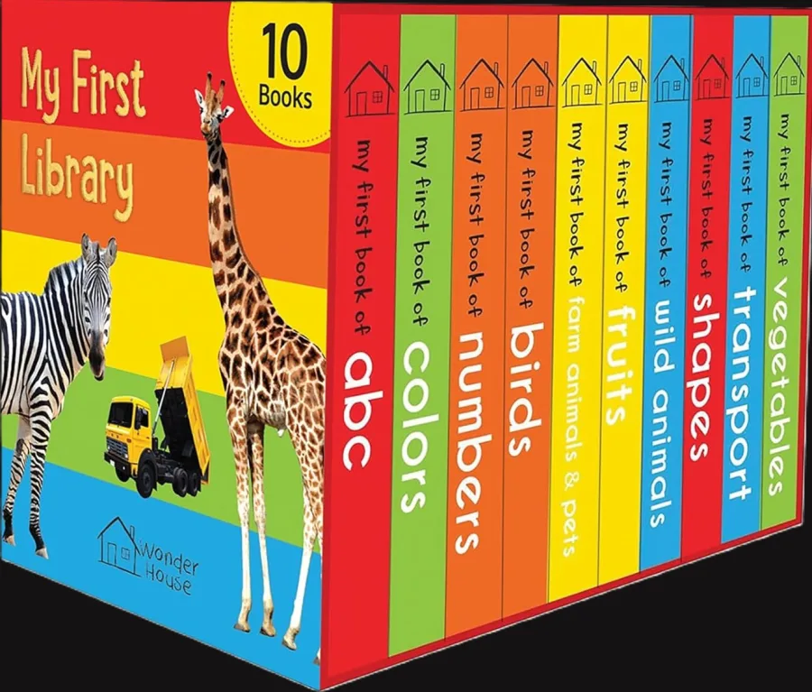 My First Library: Boxset of 10 Board Books for Kids (Pack 1) | Includes ABC, Numbers, Shapes
