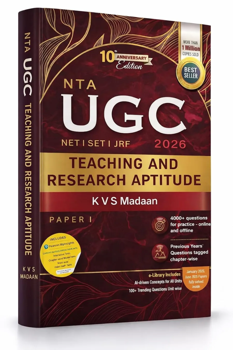 Pearson 2026 UGC NET Paper 1 Teaching & Research Aptitude by KVS Madaan | NET/SET/JRF |4000+ Practic