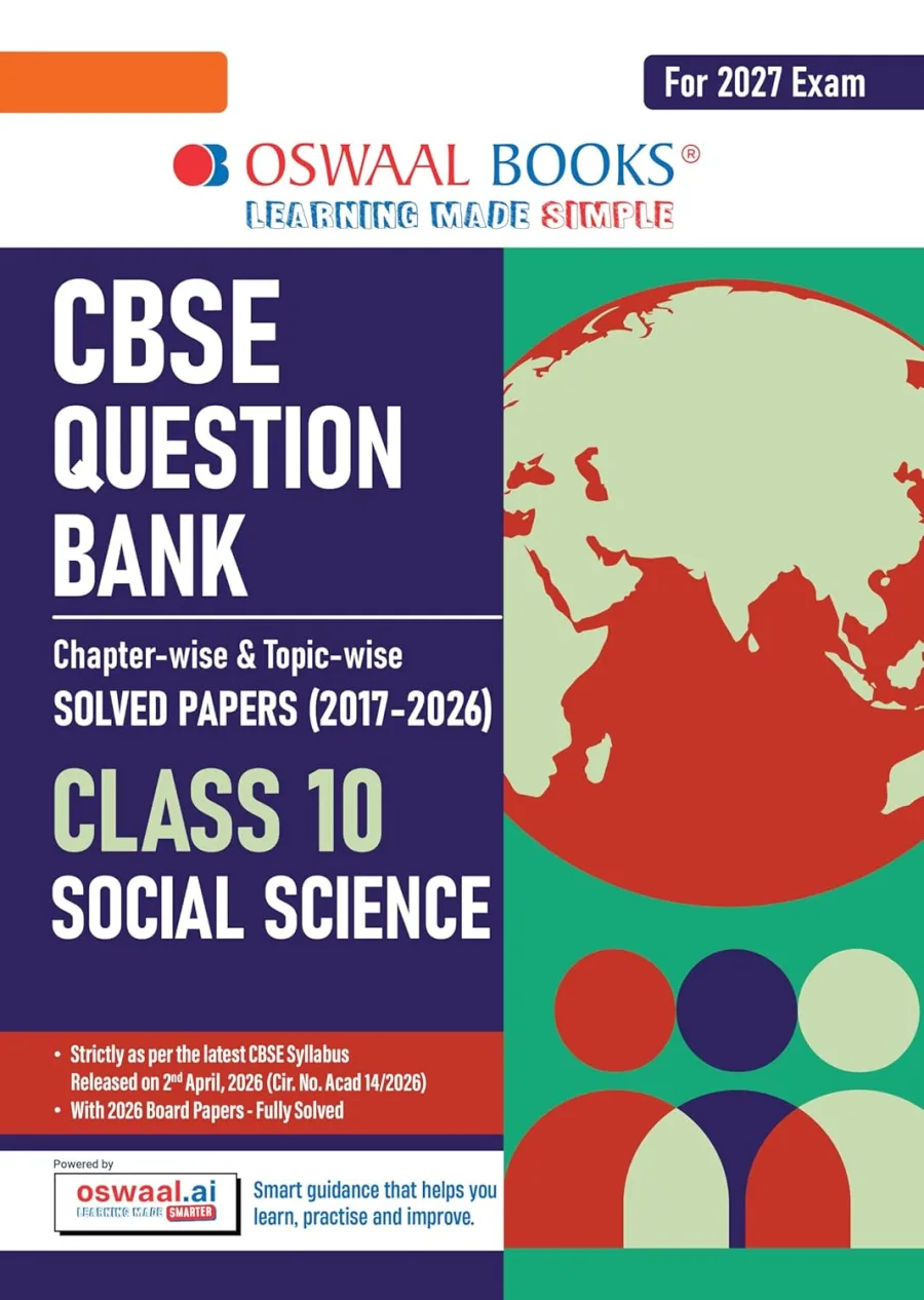 Oswaal CBSE Class 10 Social Science Question Bank | Chapter & Topic-wise Solved Papers (2017–2026)