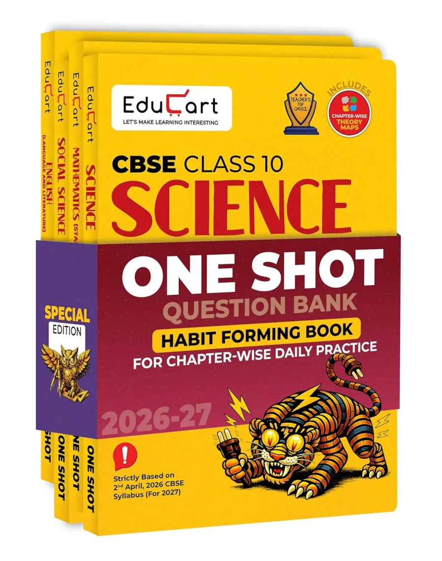 Educart CBSE Class 10 One Shot Question Bank Bundle 2026–27 | Science, Maths Standard, English & SST