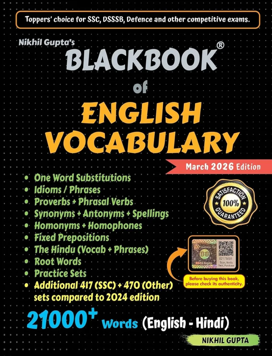 Blackbook of English vocabulary 2026 Edition (English - Hindi : Bilingual)
