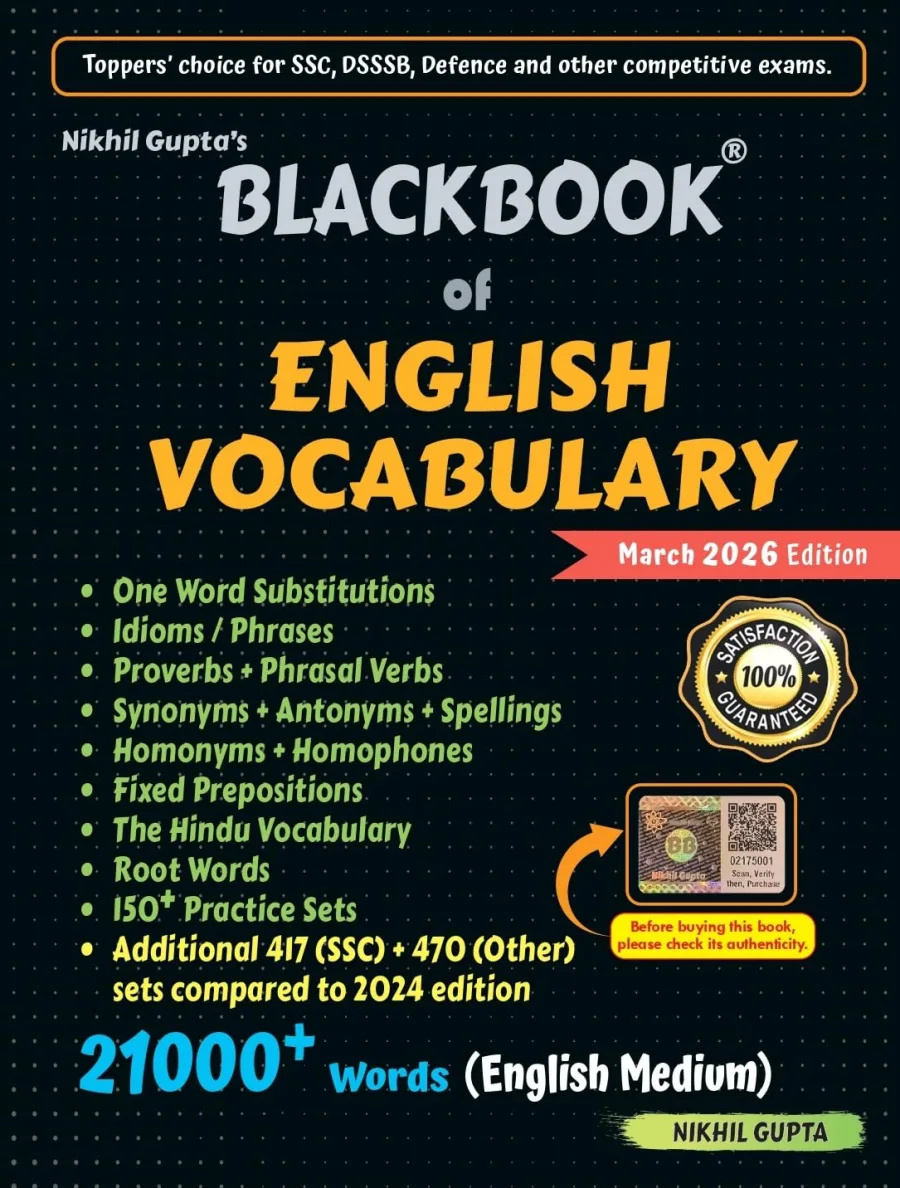 Blackbook of English vocabulary 2026 Edition (English Medium) by Nikhil Gupta