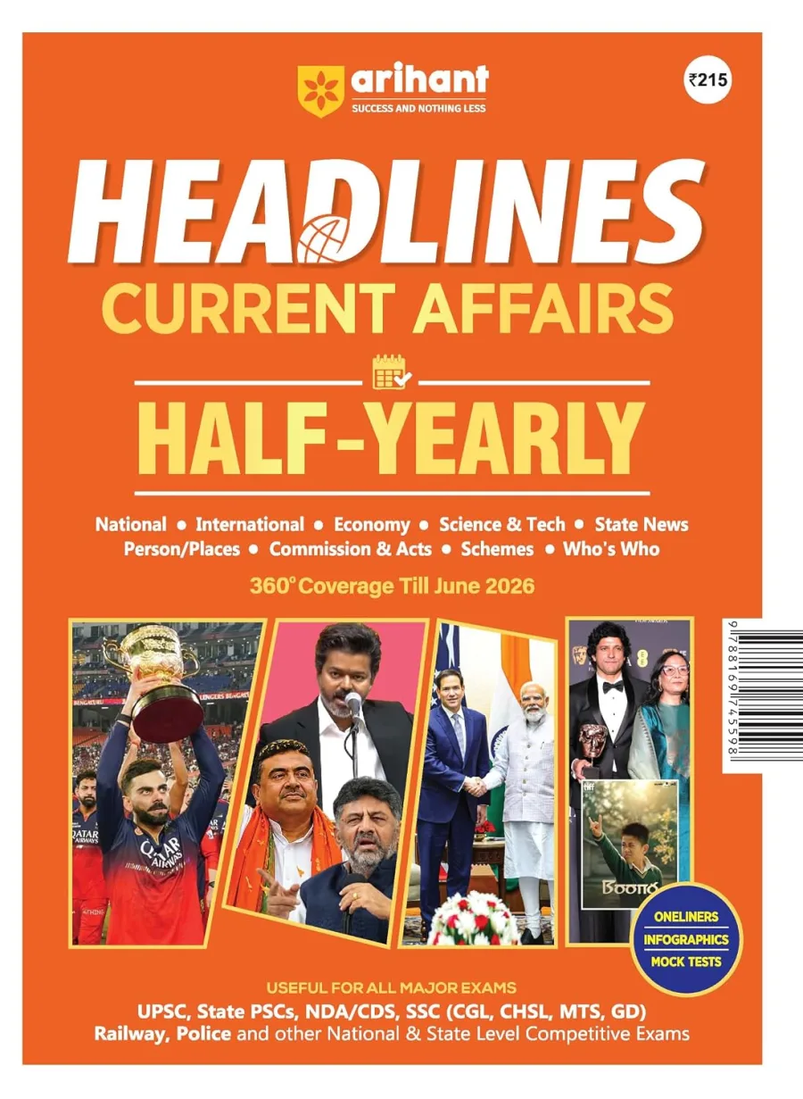 Arihant Headlines Speedy Current Affairs Half-Yearly 2026 (January-June) | National & International