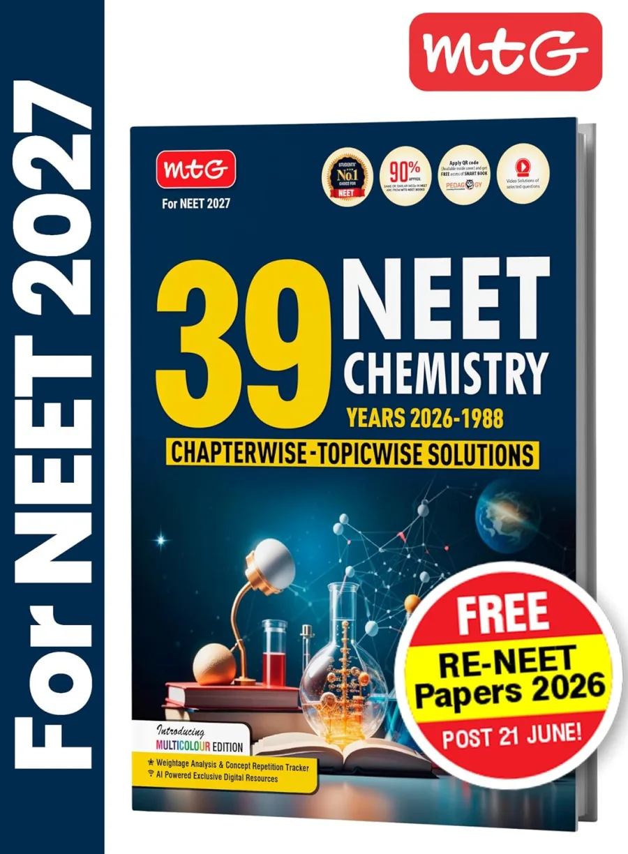 MTG NEET PYQ 39 Years Chemistry Book For 2026-2027 Exam | Chapterwise Topicwise Solved Question Pape