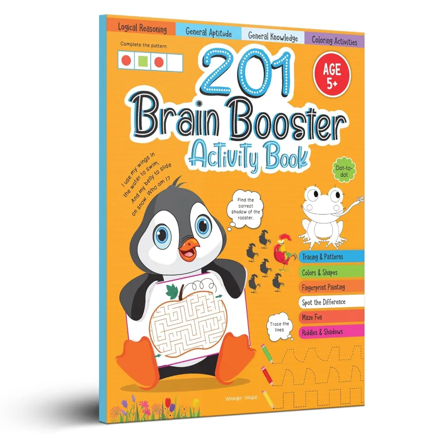 201 Brain Booster Activity Book - Fun Activities and Exercises For Children | Tracing & Pattern