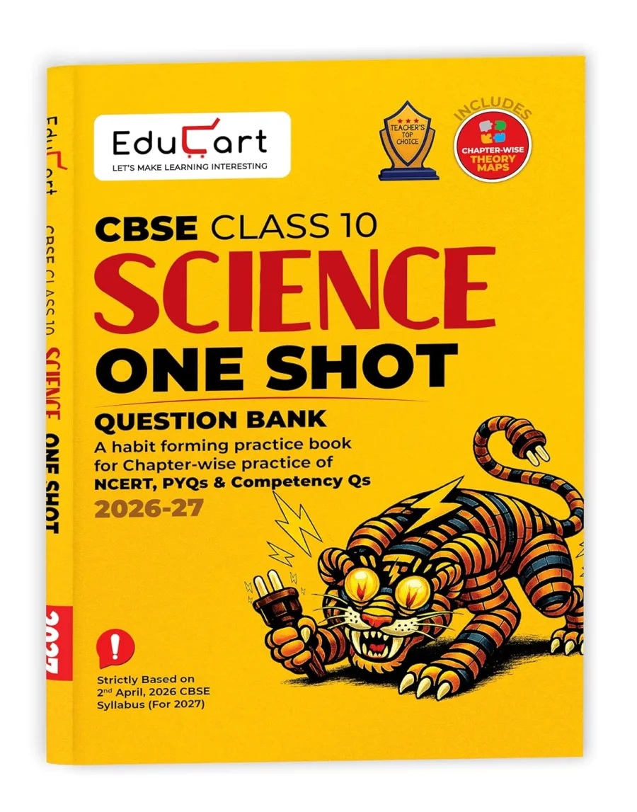 Educart CBSE Class 10 Science One Shot Question Bank 2026–27 | Chapter-wise NCERT Practice