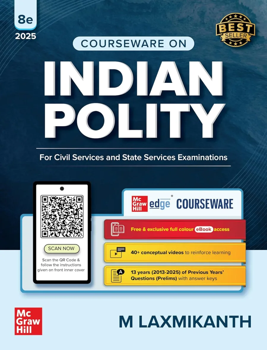 Indian Polity Courseware (English), 8e by M Laxmikanth for UPSC 2026
