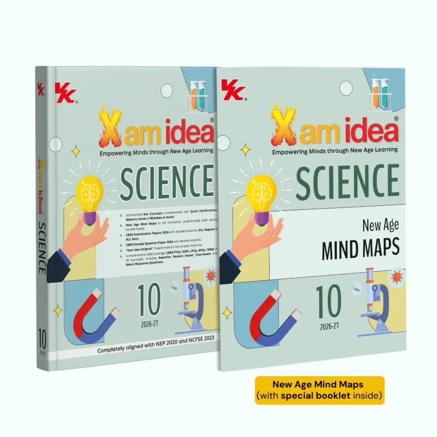 Xam idea Science Class 10 – (CBSE 2026-27) | Mind Maps | Solved NCERT | Solved PYQs