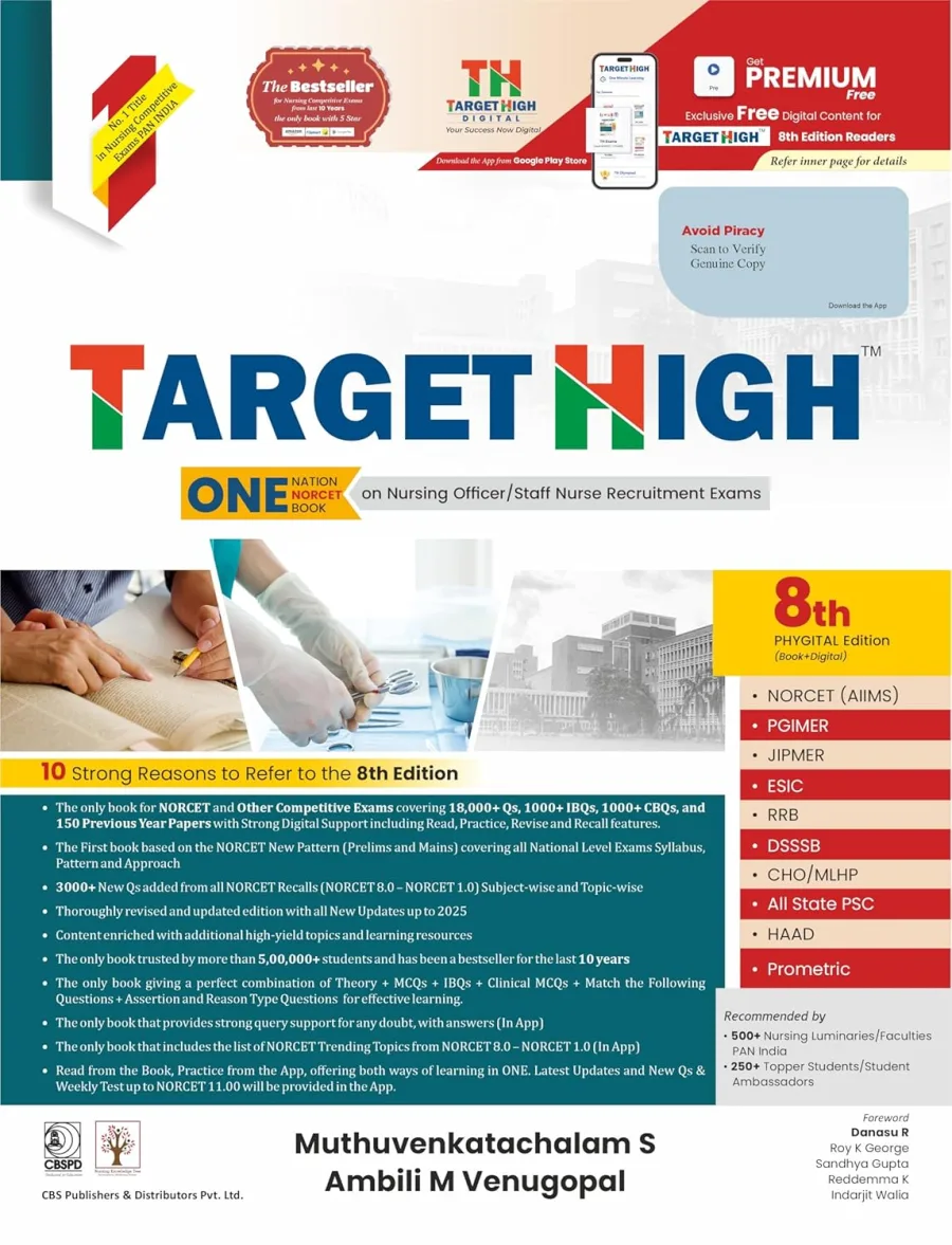 Target High One Nation One Book on Nursing Officer Staff Nurse Recruitment Exams 8ED