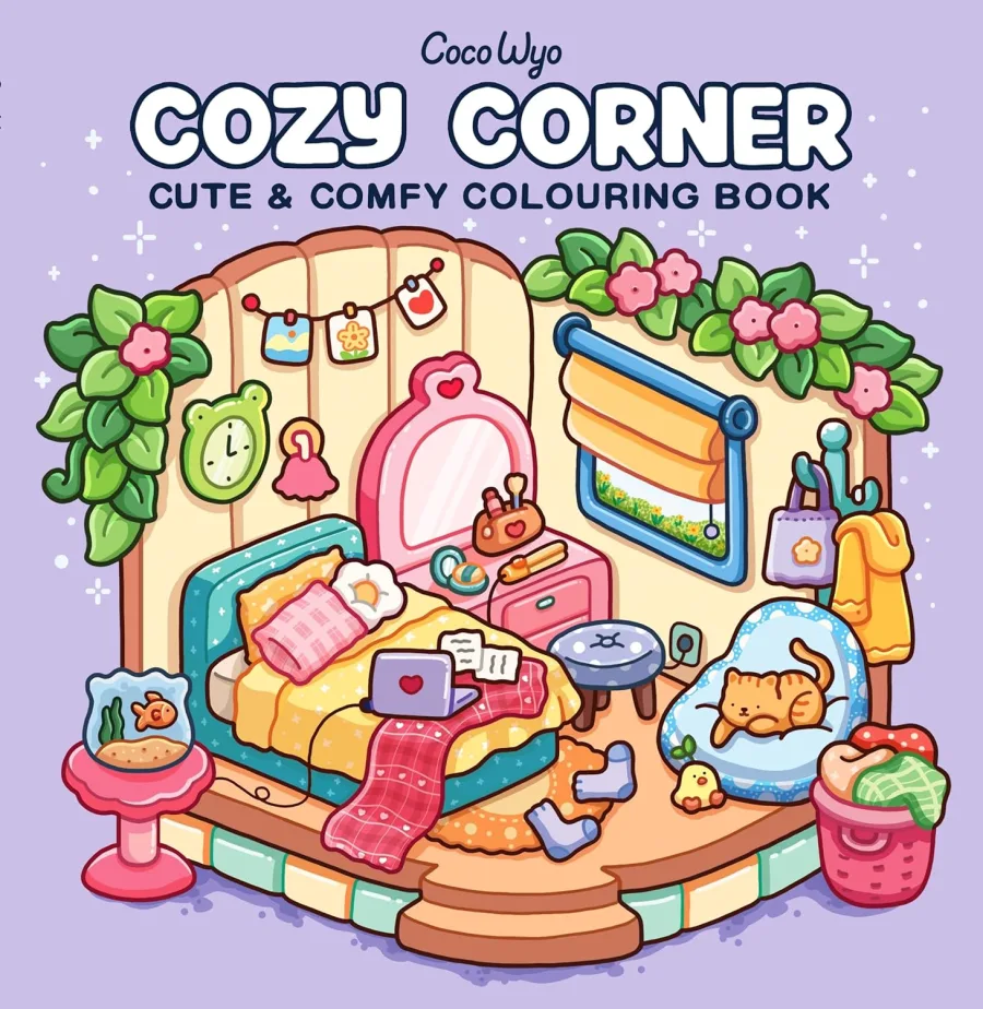 Cozy Corner: Coloring Books for Adults by Coco Wyo | Cozy Home Coloring Pages, Cute Simple Designs