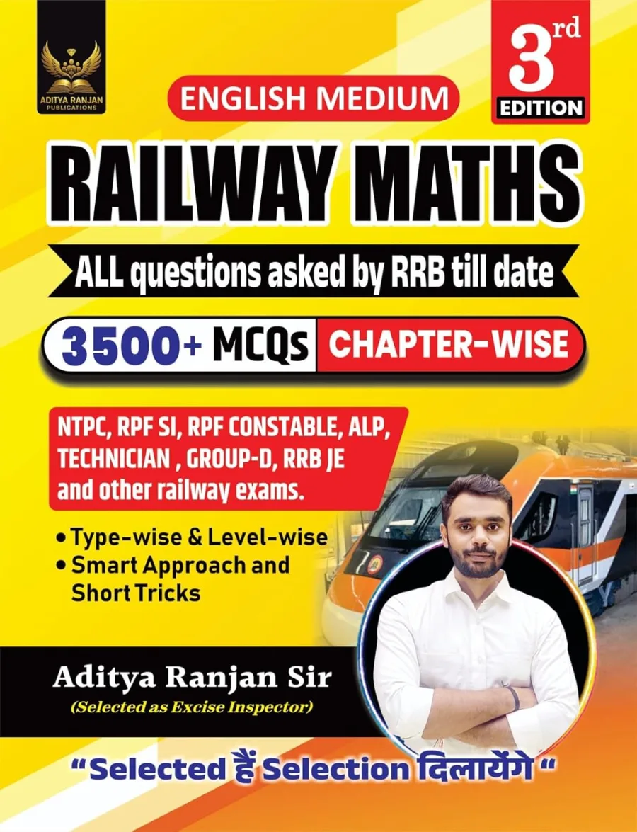 Railway Maths English Medium 3500+ Chapter-Wise MCQs, 3rd Edition, NTPC, RPF SI, RPF Constable, ALP