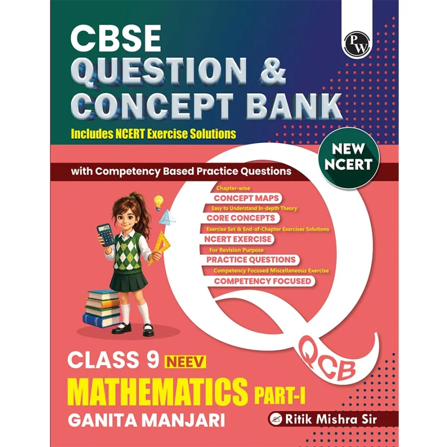 PW CBSE Class 9 Maths Ganita Manjari-1 New NCERT 2026-27 Question and Concept Bank with NCERT