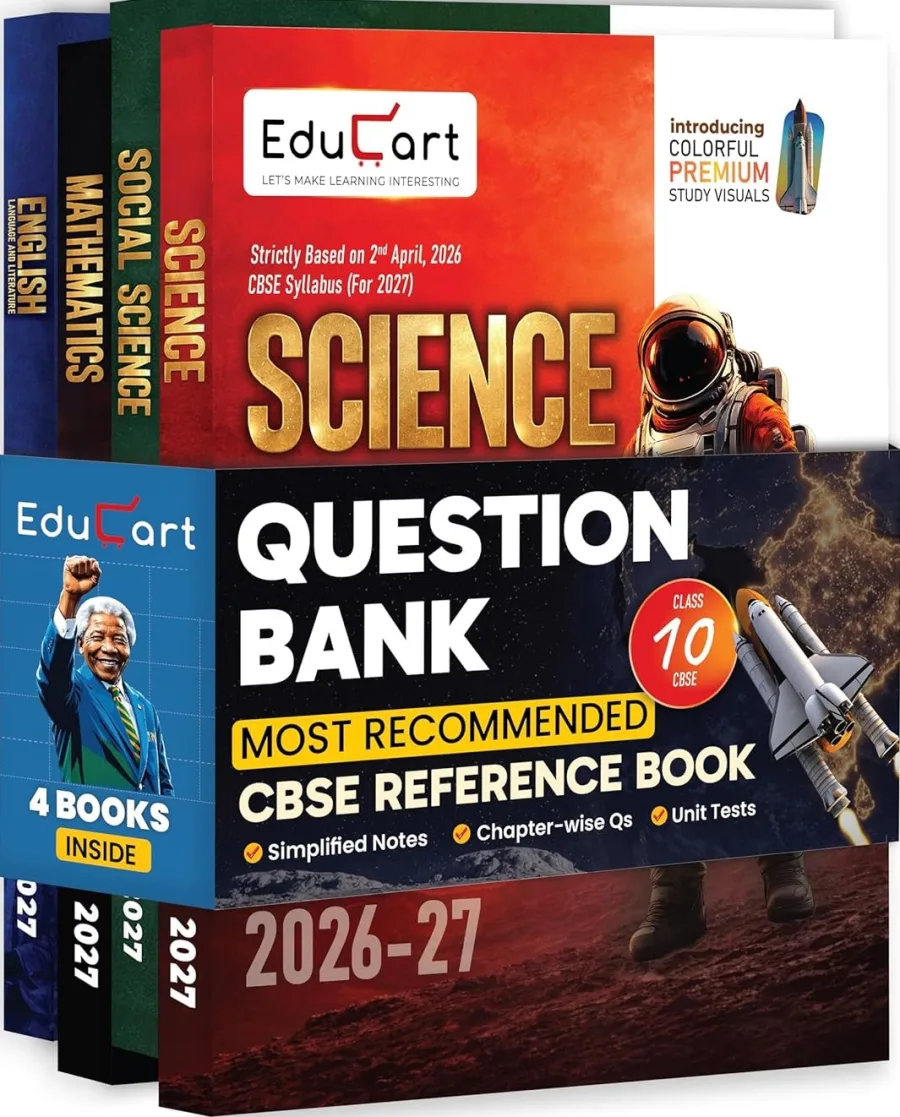 CBSE Class 10 Question Bank 2026-27 (4 Books) - Science, Mathematics, Social Science & English