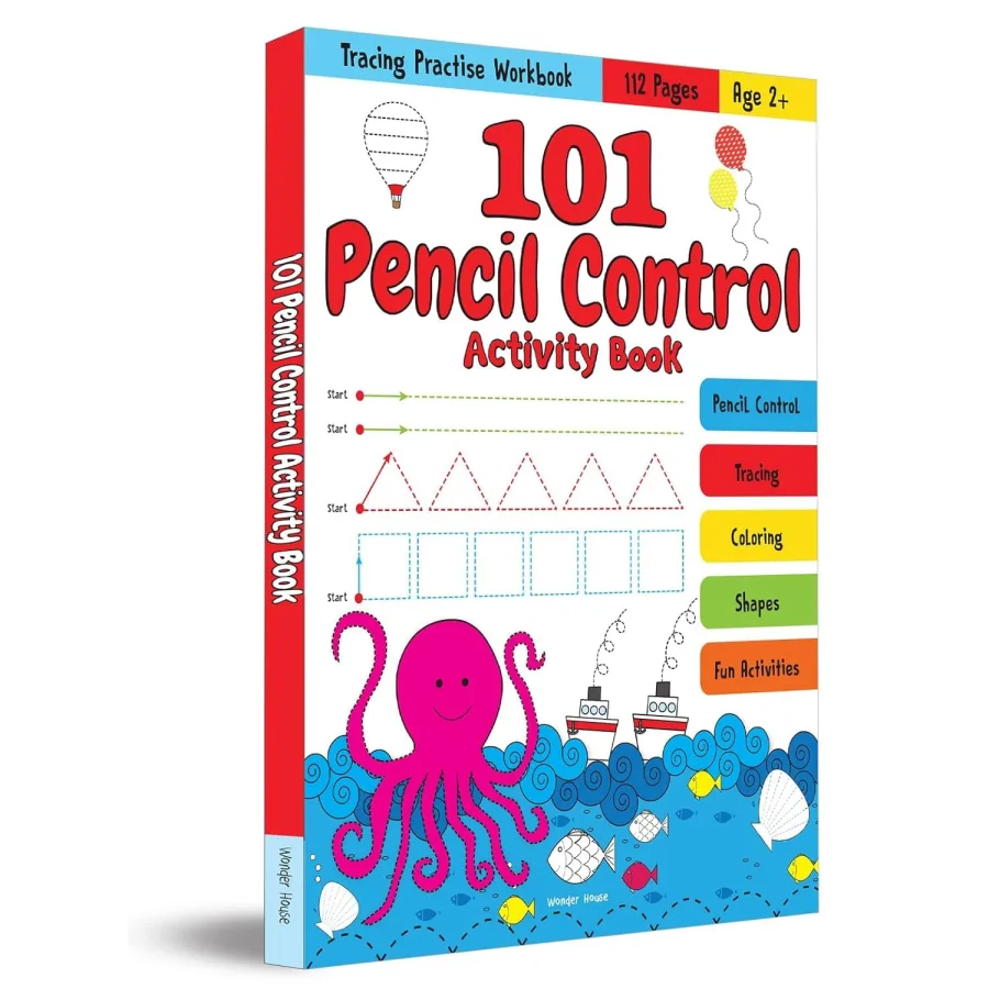 101 Pencil Control Activity Book For Kids: Tracing Practise Book | Age 2+ and up | 4 hours of writin