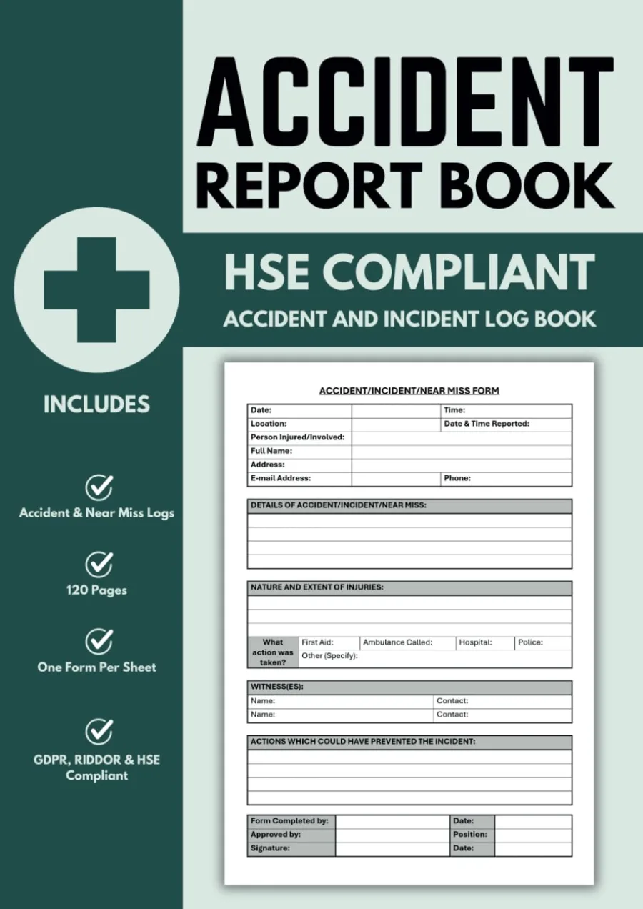 Accident Report Book HSE Compliant