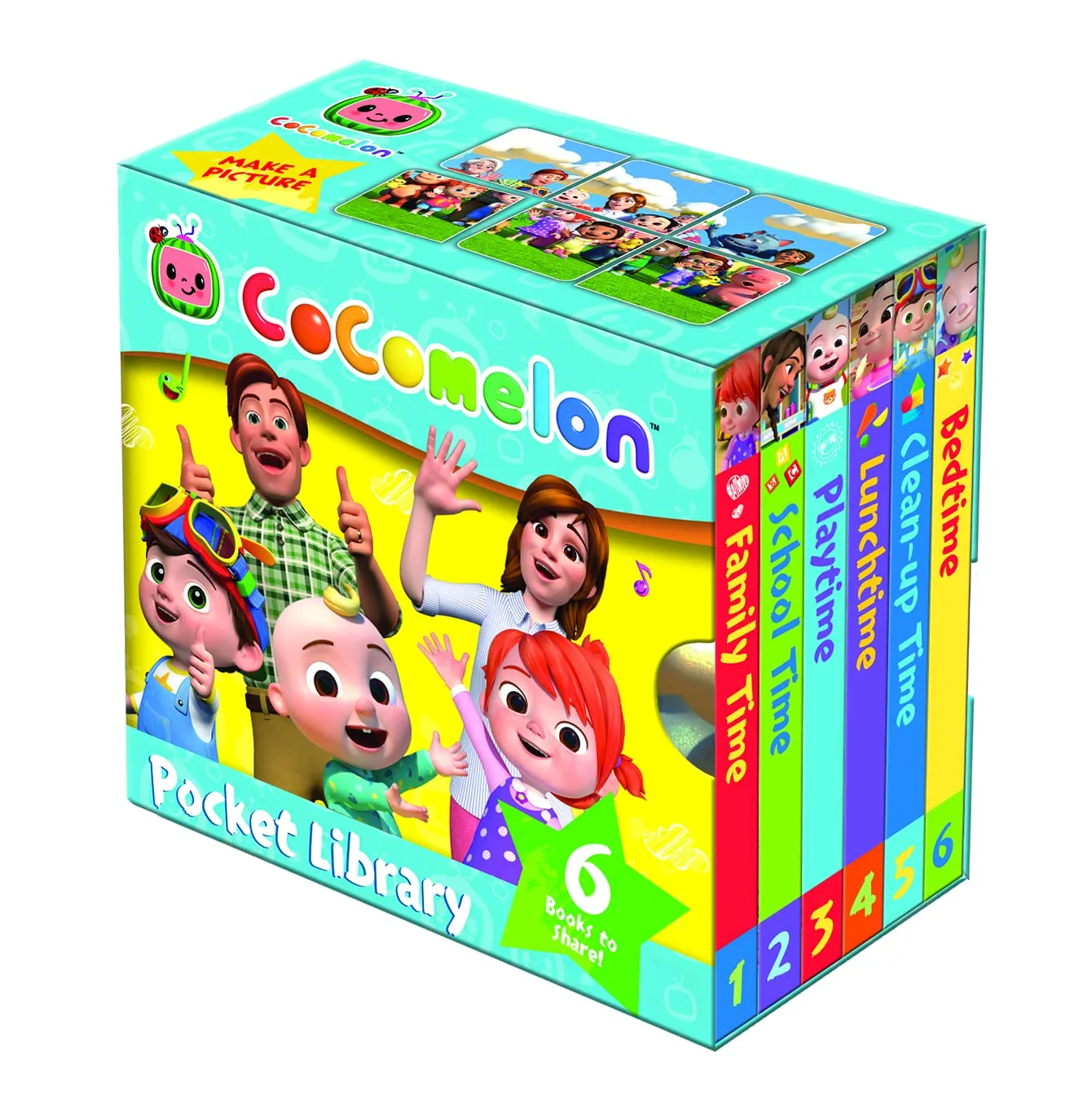 Official CoComelon Pocket Library: 6 little illustrated board books about JJ | his family and friends – perfect for pre-schoolers!