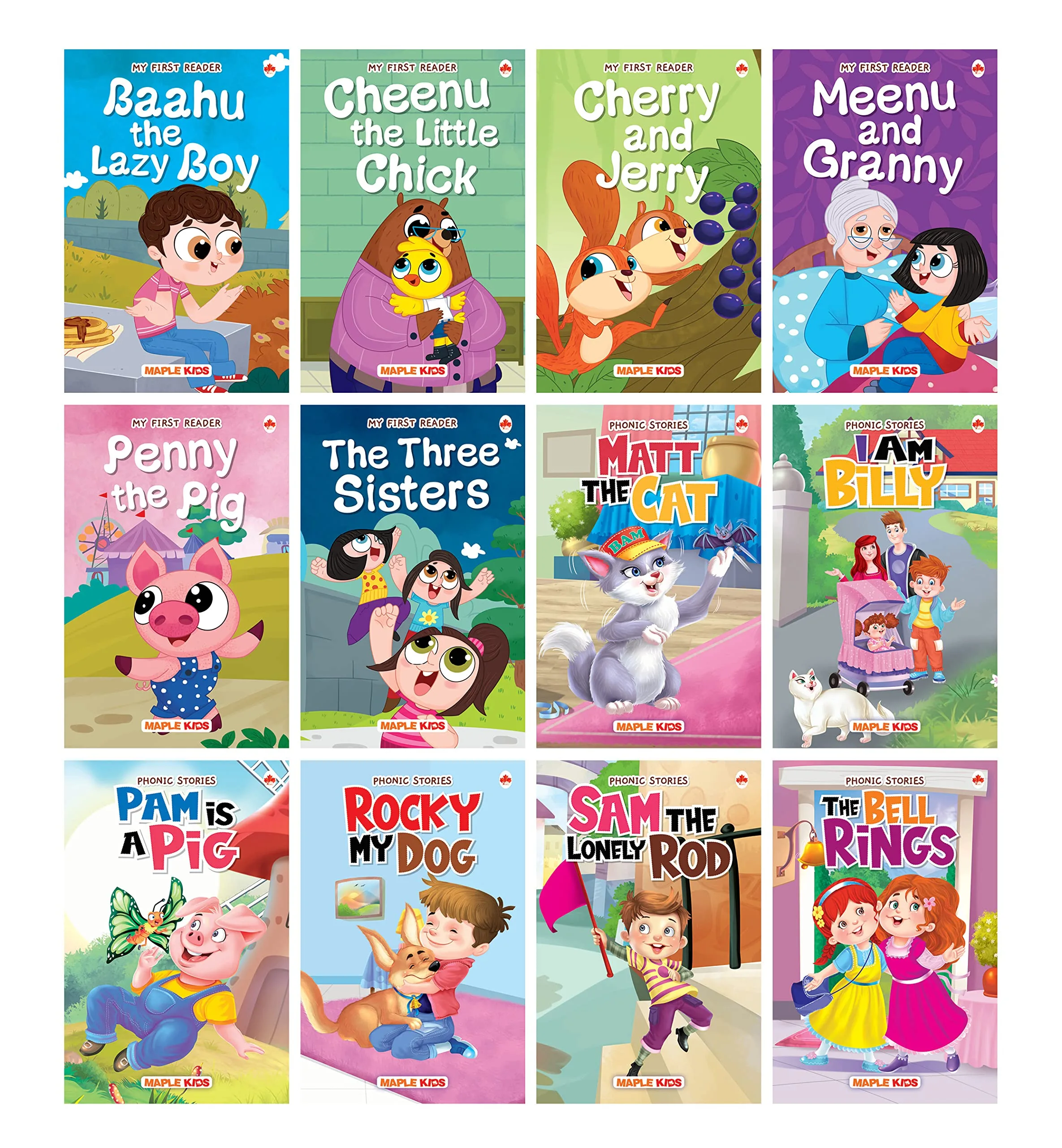 Story Book for Kids - First Reader (Illustrated) (Set of 12 Books) - Phonic stories - Bedtime Stories - 2 Years to 6 Years Old - Read Aloud to Infants Toddlers