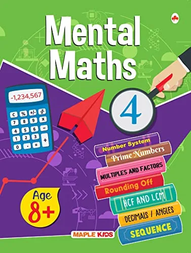 Mental Maths - Mathematics Activity Book 4 for class 4+ Age 8+ Years - Prime Numbers - Multiples and Factors - HCF and LCF - Mental Math for Kids - Math Activity Book for Children