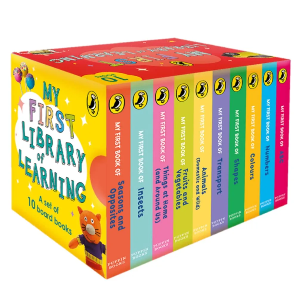 My First Library of Learning: Box Set Complete Collection of 10 Early Learning Board Books for Super Kids 0 to 3 Abc Colours Opposites Numbers Animals (Homeschooling/Preschool/Baby Toddler)